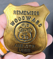 RARE 1995 Woodward Dream Cruise Brass Badge Pin Old Route US 10 Detroit MI