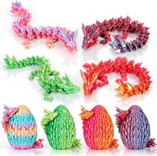 4PCS 3D Printed Dragon Eggs with Dragon Inside,Mini Easter Eggs Articulated Crys