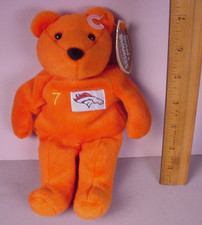 1999 NFL Denver Broncos John Elway Salvino's Bammers Bean Bag Bear Toy MWT