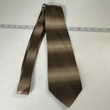 George Machado Mens Silk Tie Bronze Brown Ombre Pinstripe Made in USA Metallic