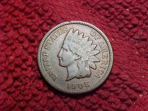 1908-S Indian head penny graded VF +.   VERY NICE SEMI-KEY COIN!!