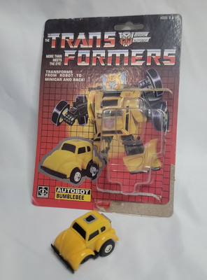 Transformers G1 Vintage Minicar VW Beetle Bug Yellow Bumblebee Missing Tire READ
