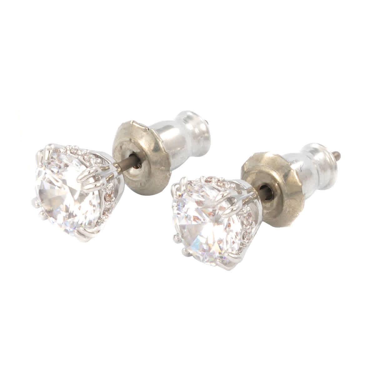 Swarovski Stilla Stud Earrings Round Cut White Rhodium