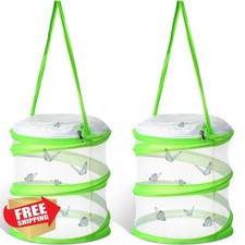 Sherr 2pk Mini Butterfly Habitat Cage Net Container 6.2x7.1 Green