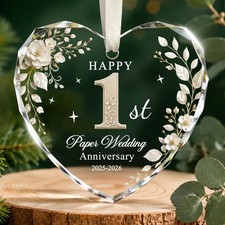 1st Wedding Anniversary Christmas Ornament Small Keepsake