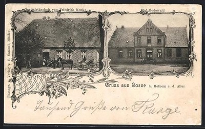 Bosse near Rethem, Guest House by Friedrich Mene, Hof Rodewald, Postcard 