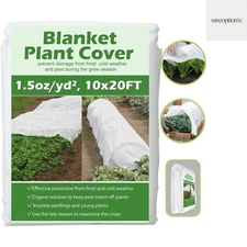 Versatile 10'x20' Plant Covers - Durable Fabric for Frost and Sun Shielding