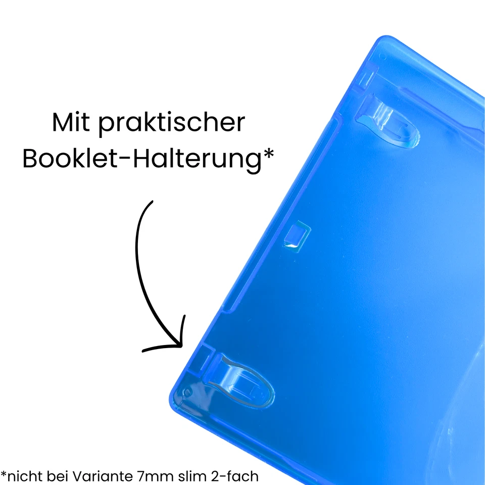 1-100 Blu-ray Hüllen Box 7mm 11mm 14mm für 1 / 2 / 3 / 4 / 6 BD / CD / DVD blau - Bild 3 von 4