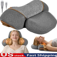 3-in-1 Neck Massager Pillow,Pillow Massage Neck Hump w/ Heat Traction Vibration