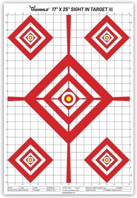 Sight in Shooting Range Paper Target 17X25 Inches Suitable Handguns Rifles