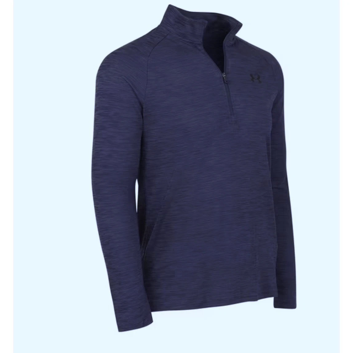 NWT Under Armour Mens Tech Vent 1/2 Zip Navy Heathered Pullover Loose fit Size M