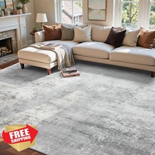 5x7 Ft Grey Area Rugs Living Room Soft Non-Slip Washable Abstract