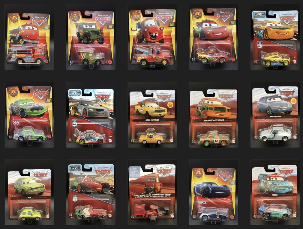 カーズミニカー、 PTフリー、フリック、スターウォーズ、サリー、ウッディー カーズミニカー、 PTフリー、フリック、スターウォーズ、サリー