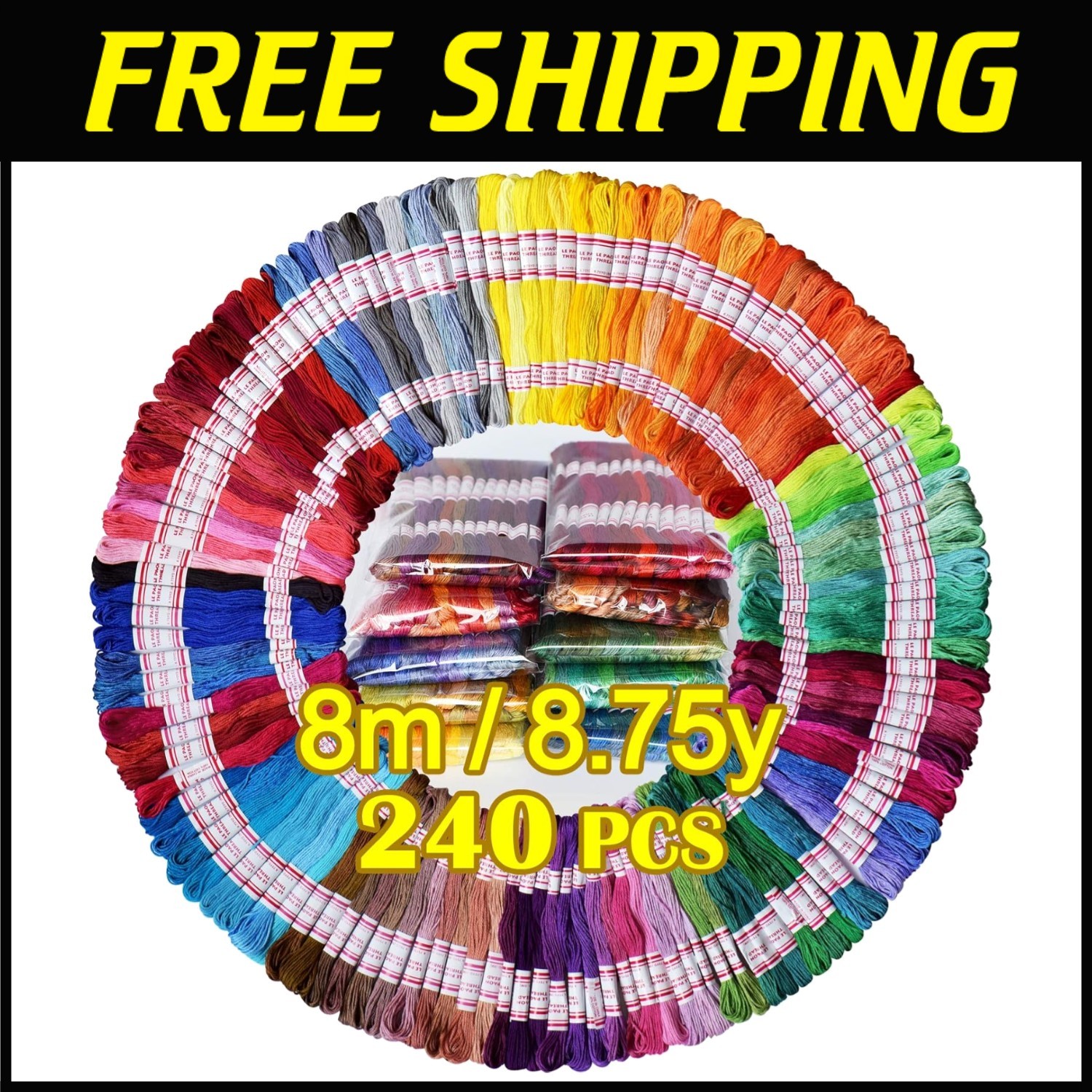 Friendship Bracelet String 240 Skeins Cross Stitch Thread