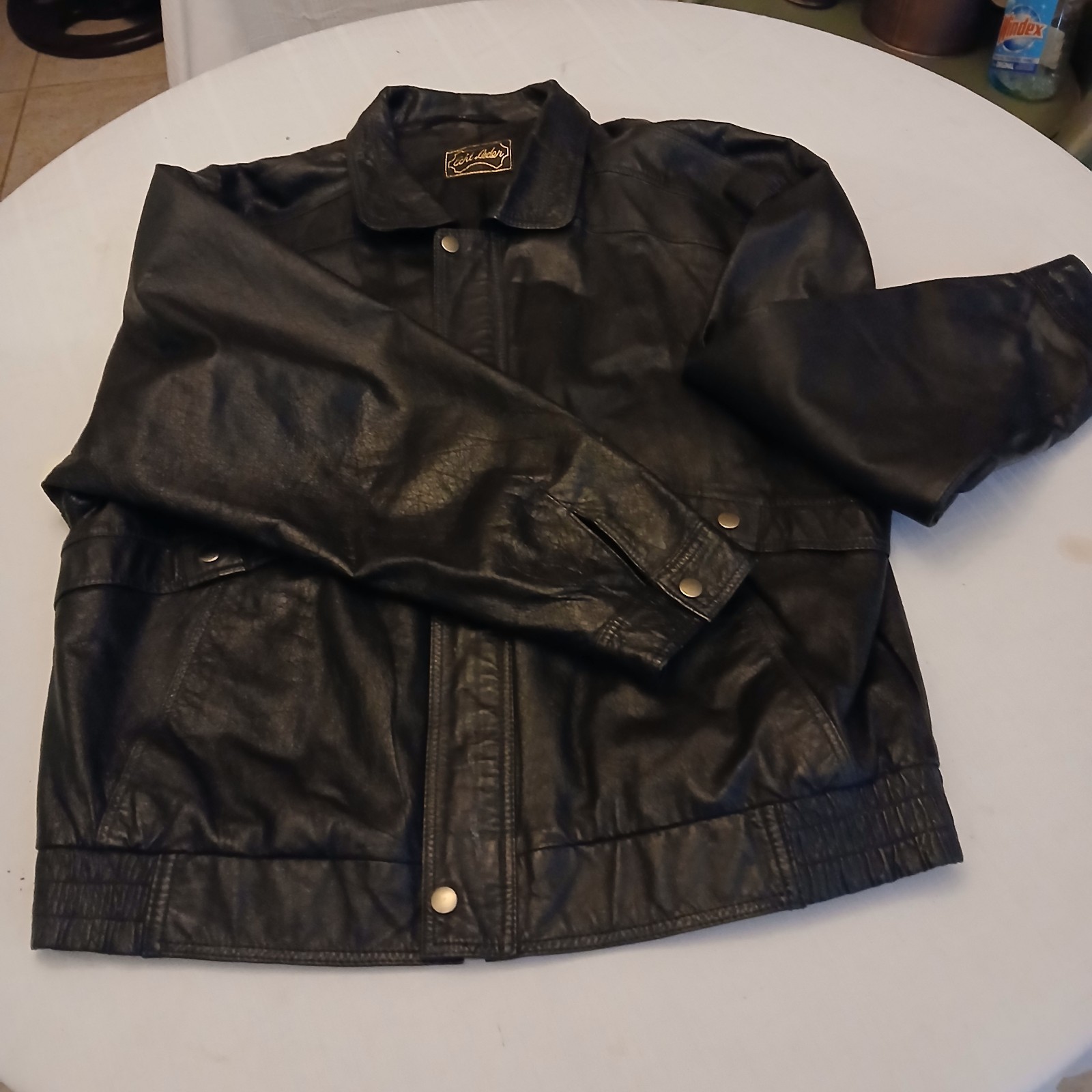 Vintage Echt Leder Casual Leather Jacket Large Black Comfortable Nice
