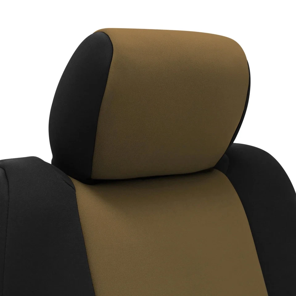 For Nissan Titan XD 16-21 Neosupreme 1st Row Black & Tan Custom Seat Covers Foto 2 de 4