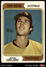 1974 Topps #32 Johnny Grubb Padres RC VARIATION ASR 3.5 - VG+