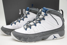 Jordan Air Jordan 9 Retro Flint Grey White/French Blue Men Size US 9 - HV4794100