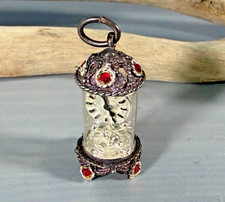 Sterling Silver Nuvo Clock Charm Pendant Vintage 925