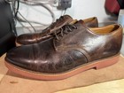 Walk-Over Dress Shoes Mens Brown Leather Plain Toe Derby Size 10 M USA Made — photo 1