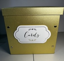Gold Wedding Card Box - Snaps together  folds down