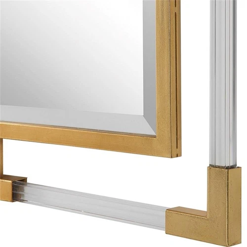 Uttermost Balkan 27.5" Beveled Transitional Metal Tall Mirror in Metallic Gold - Picture 5 of 6