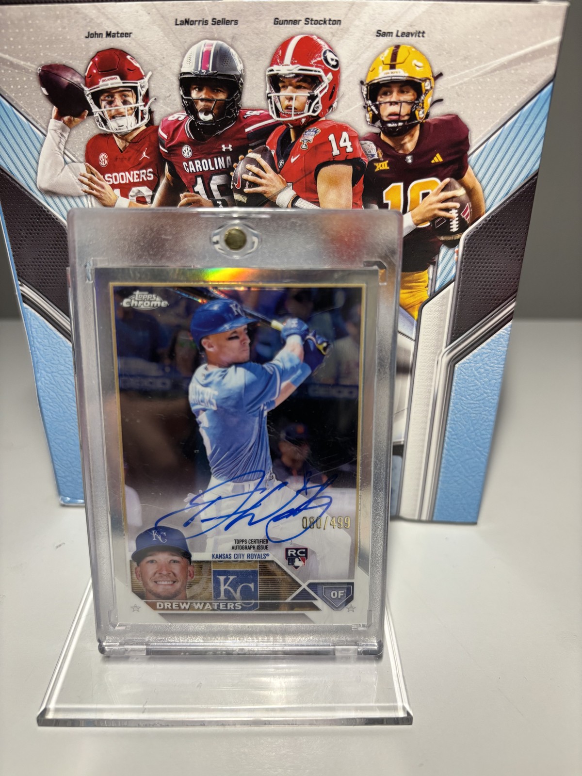 2023 Topps Chrome - Rookie Autographs Drew Waters #RA-DW Refractor /499 (AU, RC)