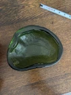 Vintage MCM Blenko Green Glass Ashtray Dish Bowl Amoeba Kidney Free Form Retro