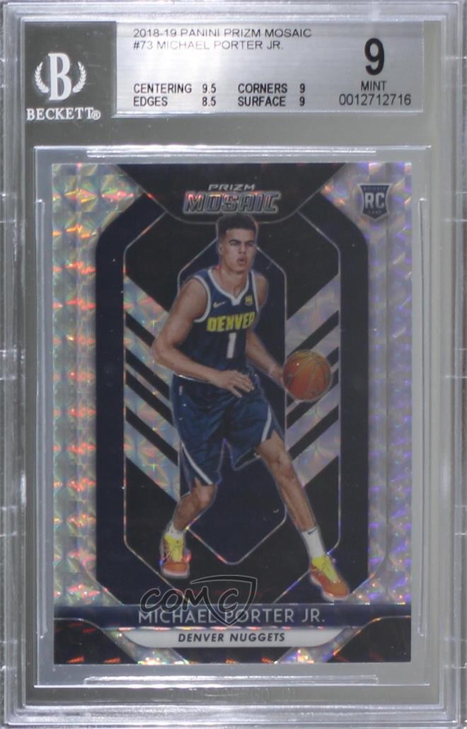 2018-19 Panini Prizm Mosaic Michael Porter Jr #73 BGS 9 MINT Rookie RC 00gu