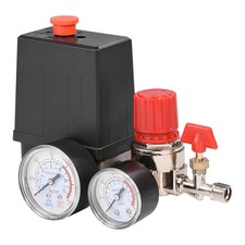 Small Air Compressor Pressure Switch Control Valve Regulator With Gauges FIS