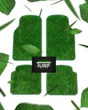 Artificial Grass Car Mats – 4-Piece Green Turf Floor Mat Set with Non-Slip Rubbe
