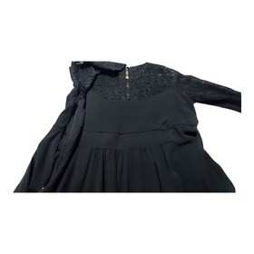 Torrid Challis Black Lace Wide Leg Jumpsuit Size 3X Side Zip Pockets 3/4 Sleeve