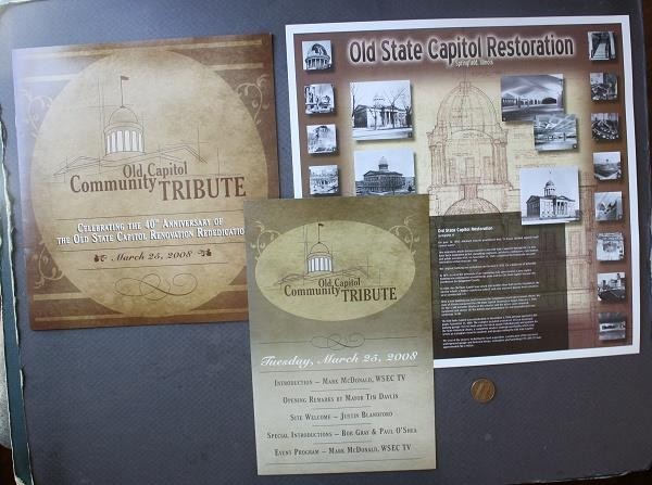 Springfield Illinois Old State Capitol Restoration 3 piece set Abraham Lincoln -