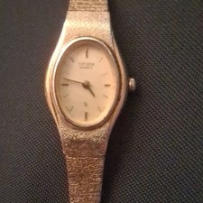 Citizen Quartz Women s Oval Gold Tone Dress Watch White Dial Stick Indices