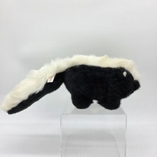 Vintage Jiuya Corp Skunk Plush Stuffed Animal Small Black White Soft 1985