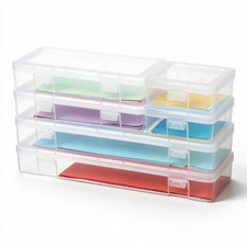 Clear Pencil Box and Small Plastic Storage Containers with Lids