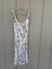 Reformation Twilight Floral Midi Dress Size 8 Wedding Guest Slit Smock Lucerne
