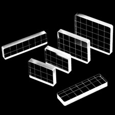 6Pcs Acrylic Stamp Blocks for Stamping, Clear Acrylic Stamping Blocks Set with G