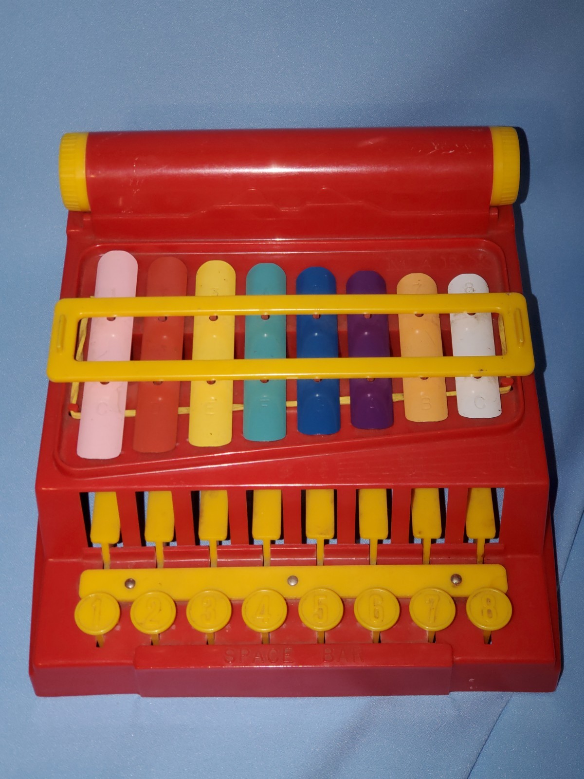 Musical Typewriter Instrument VINTAGE RED MUSICAL TYPEWRITER XYLOPHONE TOY BY MARX ORIGINAL CONDITION ...