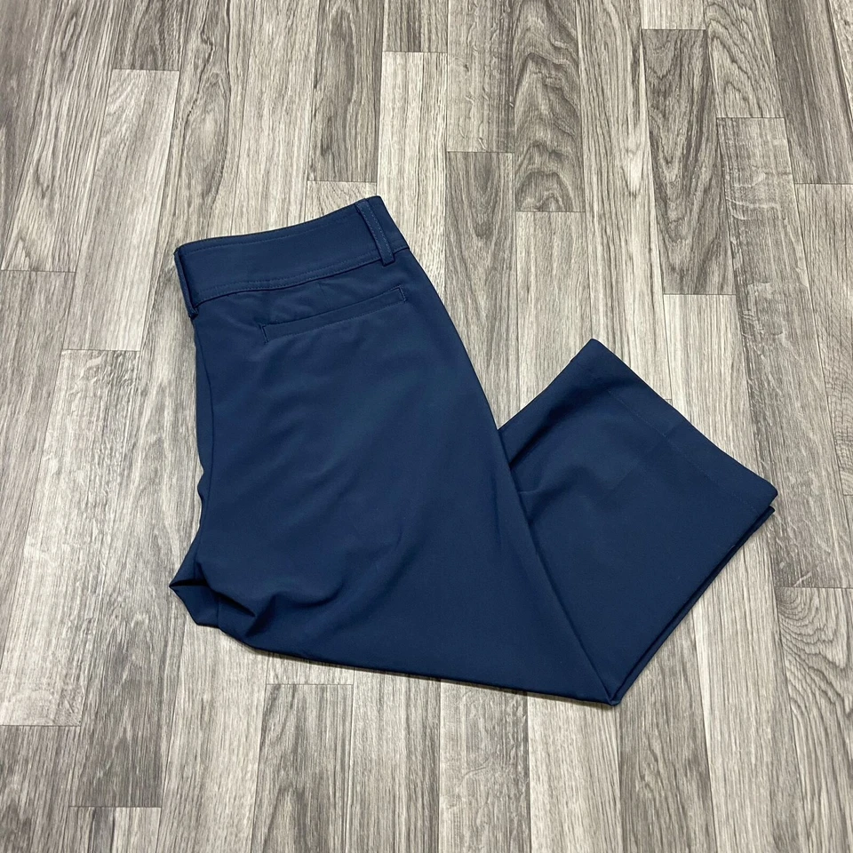 Pantalones capri PEBBLE BEACH Performance tiro bajo elásticos azules para mujer talla 4 Foto 2 de 4