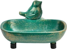 Sungmor Heavy Duty Cast Iron Hand Soap Holder - Lovely Bird Shaped & Antique Gre
