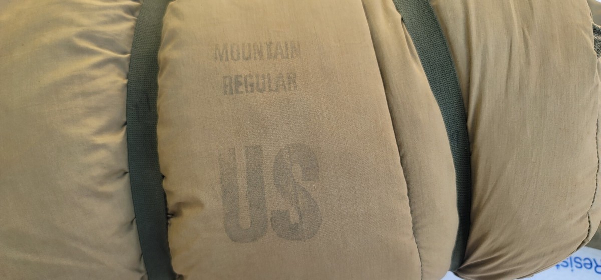 Vintage US Army M-1949 Feather Filled Mountain Sleeping Bag with