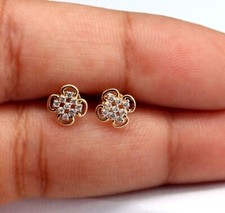 Baby Minimalist Helix Natural Diamond Tragus Stud Earrings 18k Gold Girls Tops