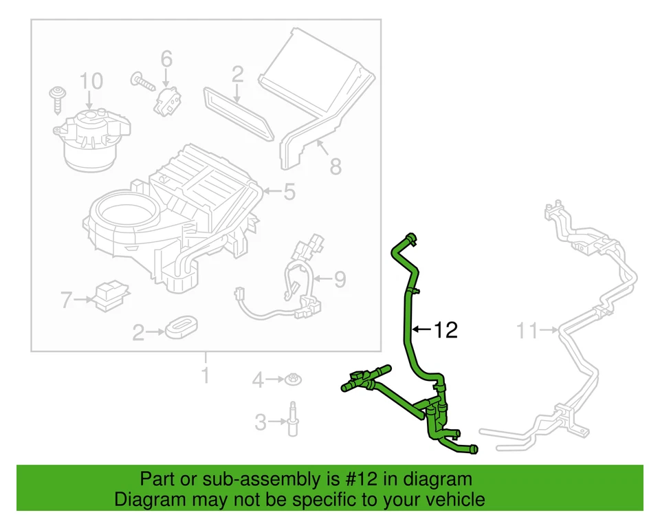 Manguera de calefacción de climatización diésel Motorcraft KH-1143 15-19 Transit genuina CK4Z-18472-KC Foto 2 de 4
