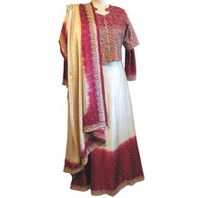 4 piece vintage Indian skirt, blouse, jacket, wrap. Gold embroidered silk