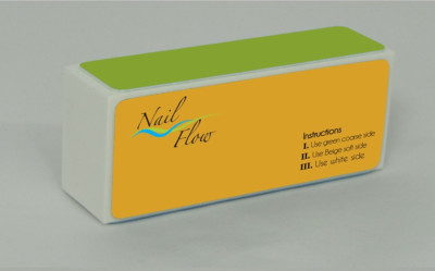 2400 x  4-Way Magic Nail Buffer Nail Flow Yellow Green Printed instructions