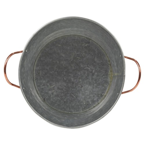 Round Galvanised Vintage Zinc Metal Champagne Chiller Ice Bucket - Picture 4 of 4