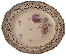 Antique 20thC KPM Berlin Porcelain Reticulated Plate Porzellan Teller German #5