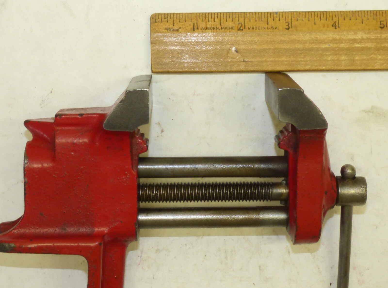 Vintage Cast Iron Utility Machinist Bench Vise Screw Clamp-On Made in USA Sears