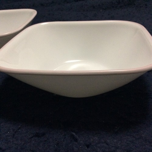 CORELLE Bowls  ●  Square  ●  Lot of Two  ●  White - Picture 5 of 6